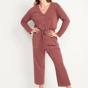 Old Navy Long-Sleeve Cropped Legged Utility Jumpsuit